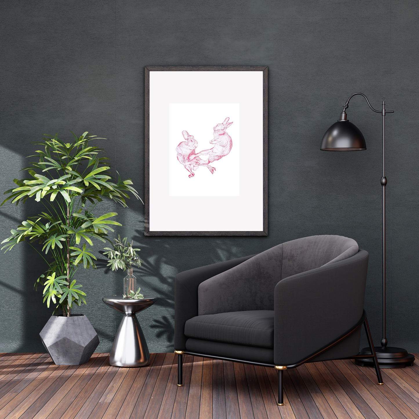 Hare Fight Fine Art Print